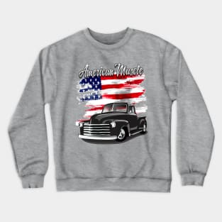 1948 Black Chevy Pickup Truck American Muscle Crewneck Sweatshirt